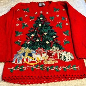 TIARA embroidered Christmas tree sweater